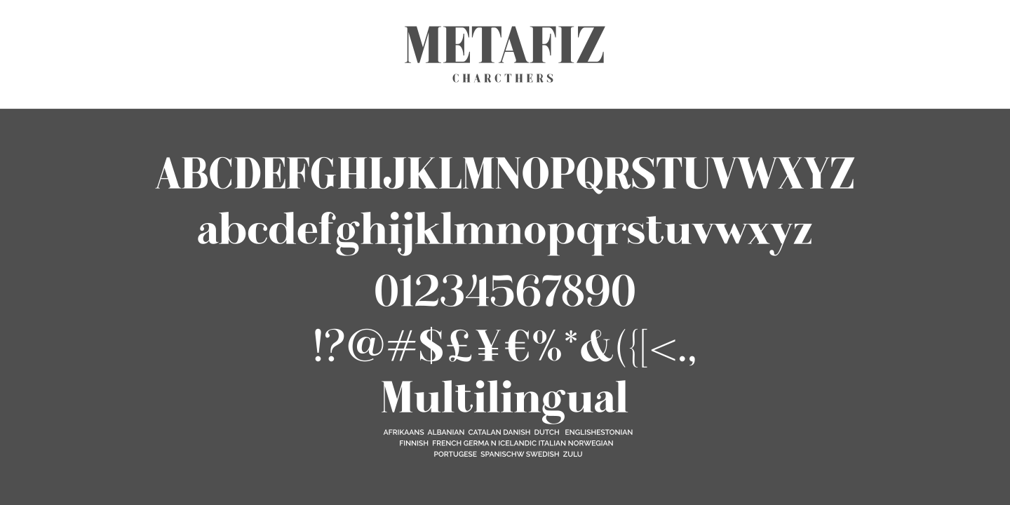 Пример шрифта Metafiz Bold Italic